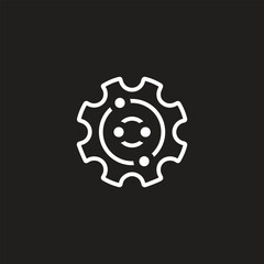 Black settings icon. Cogwheel symbol. Gear wheel vector linear icon for use in any purpose.