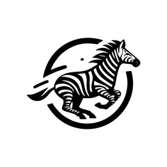 Zebra logo black and white illustration. Zebra logo vector