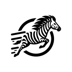 Zebra logo black and white illustration. Zebra logo vector