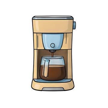 recommend clip art: Coffee Maker Hand Drawn Cartoon Style Illustration