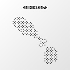 Saint Kitts and Nevis country map made from abstract halftone dot pattern