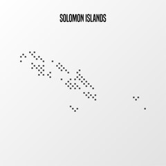 Solomon Islands country map made from abstract halftone dot pattern