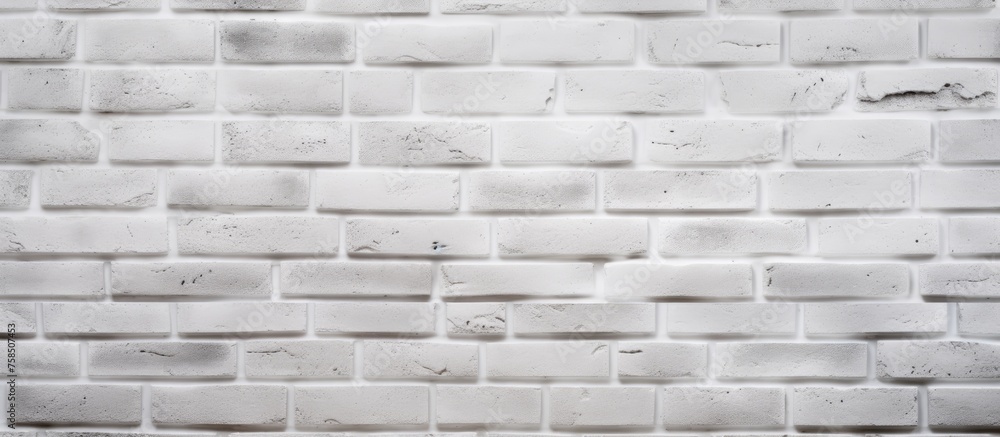 Aufkleber an image capturing the intricate pattern of a white brick wall, showcasing the brown and grey hues o