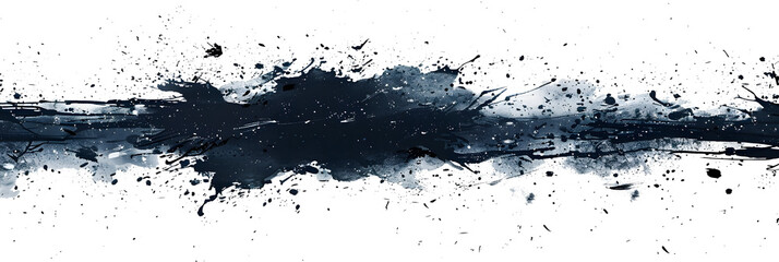 Obraz premium Black paint brush strokes in watercolor isolated against transparent. PNG. Brush stroke. Drawing, paint, grunge, ink