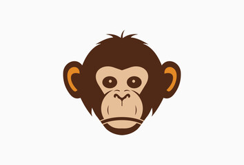 Monkey head logo design template