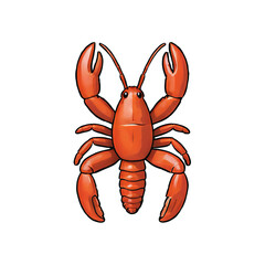 Crayfish Hand Drawn Cartoon Style Illustration