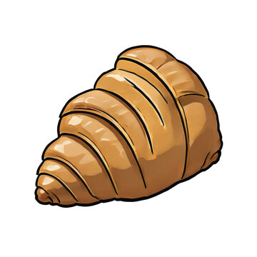recommend clip art: Croissant Hand Drawn Cartoon Style Illustration