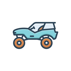 Color illustration icon for buggy