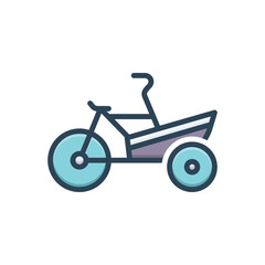 Fototapeta na wymiar Color illustration icon for cargo bike