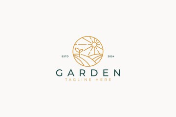 Plant Farm Field Agricultural Botanic Business Organic Healthy Product Abstract Illustration Logo Badge