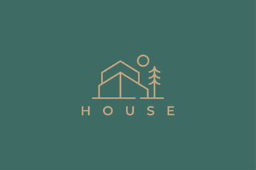 Facade Home Logo Real Estate Building House Exterior Eco Tree Architecture Brand Identity