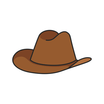 cowboy hat icon over white background. colorful design. vector illustration
