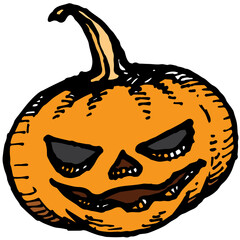 Pumpkin, symbol of Halloween festival vector illustration isolated on white background. classic modern diseign, bright colors