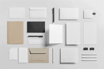 Blank stationery mockup template in isolated background