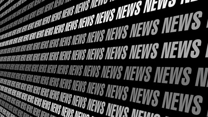 News headline black background with red news text global coverage, current affairs, worldwide news