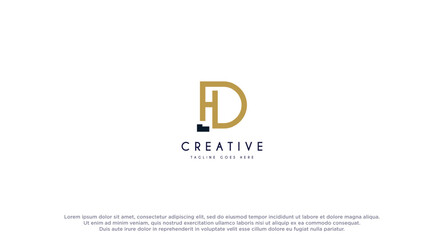 Initial letter HD, DH luxury logo design vector inspiration.
