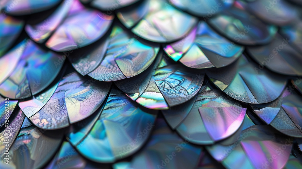 Poster the surface of a selfhealing material appears iridescent and reflects light in different directions 