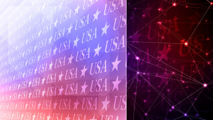 United states text with connected lines and stars backdrop for modern graphic design inspiration