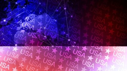 Obraz premium Background of USA text modern patriotic layout with American stars and united states letters