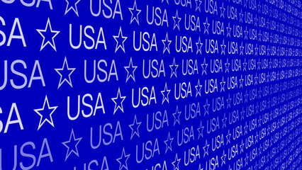 USA text on white background creative and symbolic display of united states showcasing nation letters, stars, and American style