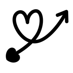 love arrow glyph icon