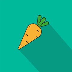 Carrot icon, healthy food. Fresh vegetable, simple design. Nutrition and diet symbol. Vector illustration. EPS 10.