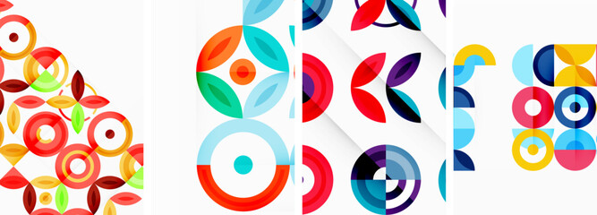 Round geometric elements and circles in background design for wallpaper, business card, cover, poster, banner, brochure, header, website