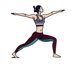 Fototapeta premium Practicing yoga, modern line design style