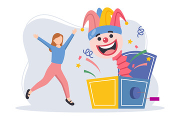 Fototapeta premium April Fools Flat Illustration Design