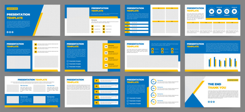 Modern presentation slide templates. Infographic elements template set for web, print, annual report brochure, business flyer leaflet marketing and advertising template. Vector Illustration.