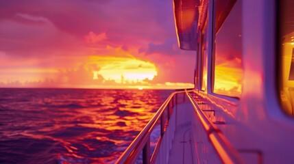 As the day comes to an end the yachts windows offer a frontrow seat to natures grand finale. The...