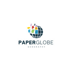 Paper globe business logo design