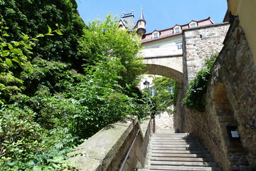 Treppe Hohlweg mit Schlossbr&uuml;cke in Mei&szlig;en