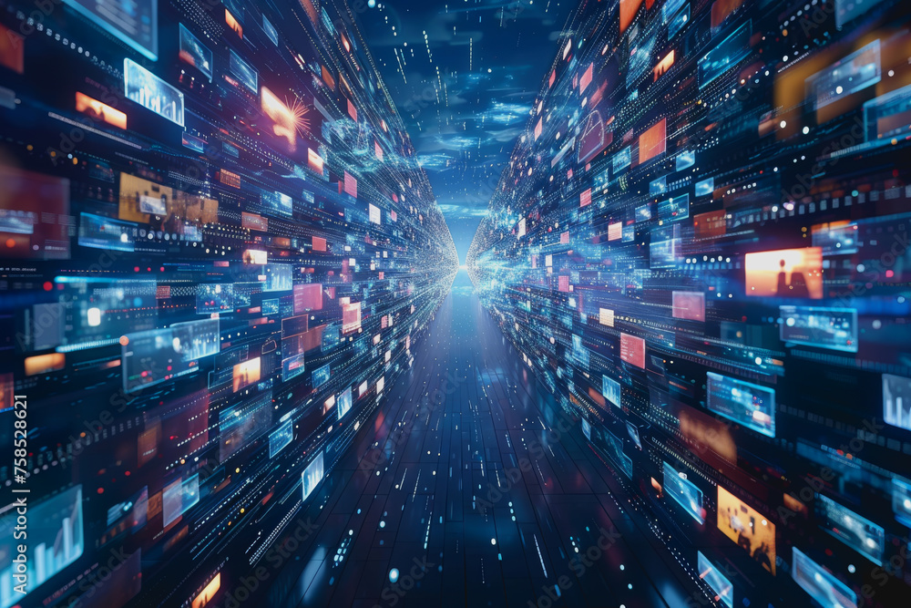 Aufkleber internet technology, information and media flow, exchange, and processing on the internet