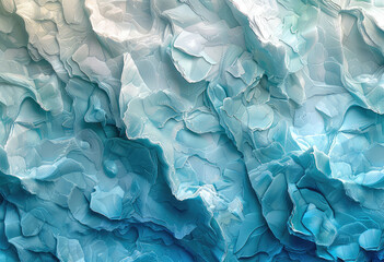 Closeup of blue crumpled paper texture. Created with Ai - obrazy, fototapety, plakaty
