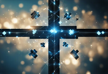 Abstract geometric medical cross shape medicine and science concept loop background. stock videoHealthcare And Medicine Backgrounds Abstract Blue Textured