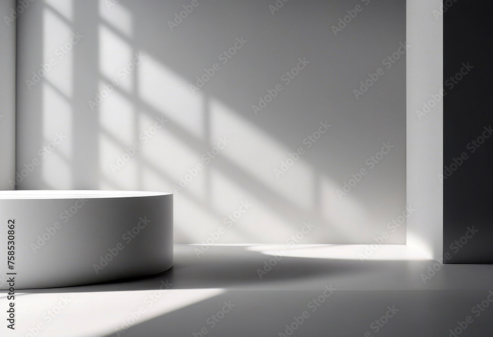 Aufkleber podium abstract background window white concrete copy product mock texture 3d space empty shadow pre