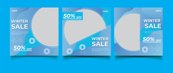 Winter sale social media post and web banner template