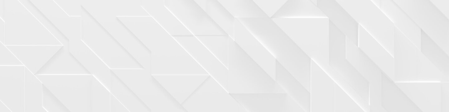 Wide White Futuristic Background ( Website header ) (3d illustration