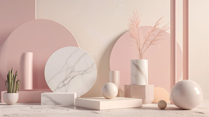 Fototapeta premium Cozy Home Interior Design with Furniture and Decor