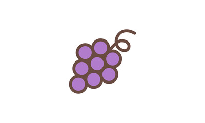 Grape flat design logo vector 