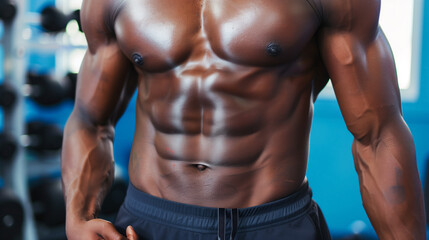 Fototapeta premium ジムで鍛えている男性 トレーニングイメージ