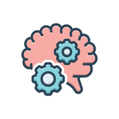 Color illustration icon for cognition