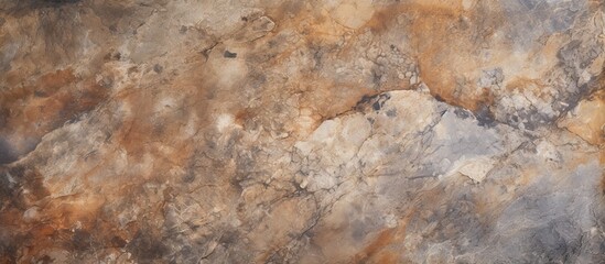 A close up of a stone wall made of brown bedrock with a marble texture, resembling natural material. The beige and wood hues create a unique cuisineinspired look