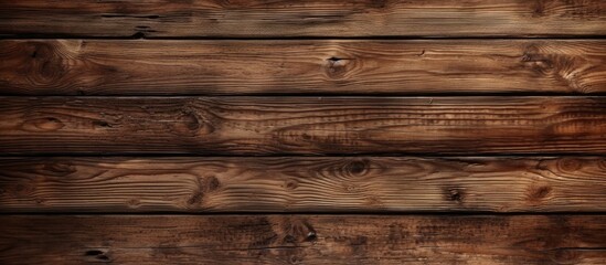 Obraz premium A detailed closeup of a brown hardwood wall constructed with rectangular logs, showcasing a beautiful wood grain pattern and natural wood stain