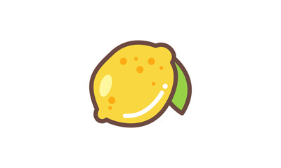 Lemon flat design logo vector 