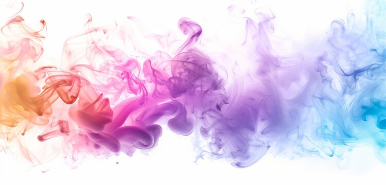 Colorful smoke splash over white background, pastel colors, abstract background