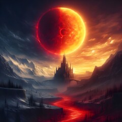 The sun will turn to darkness and the moon to blood.
 - obrazy, fototapety, plakaty