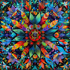 Kaleidoscopic patterns in nature vibrant colors.
