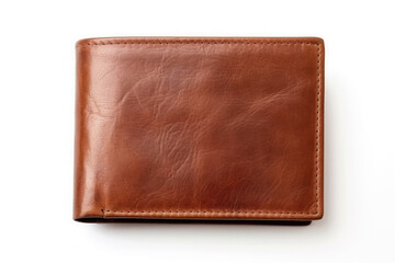 Brown Classic leather wallet for men isolated on white background